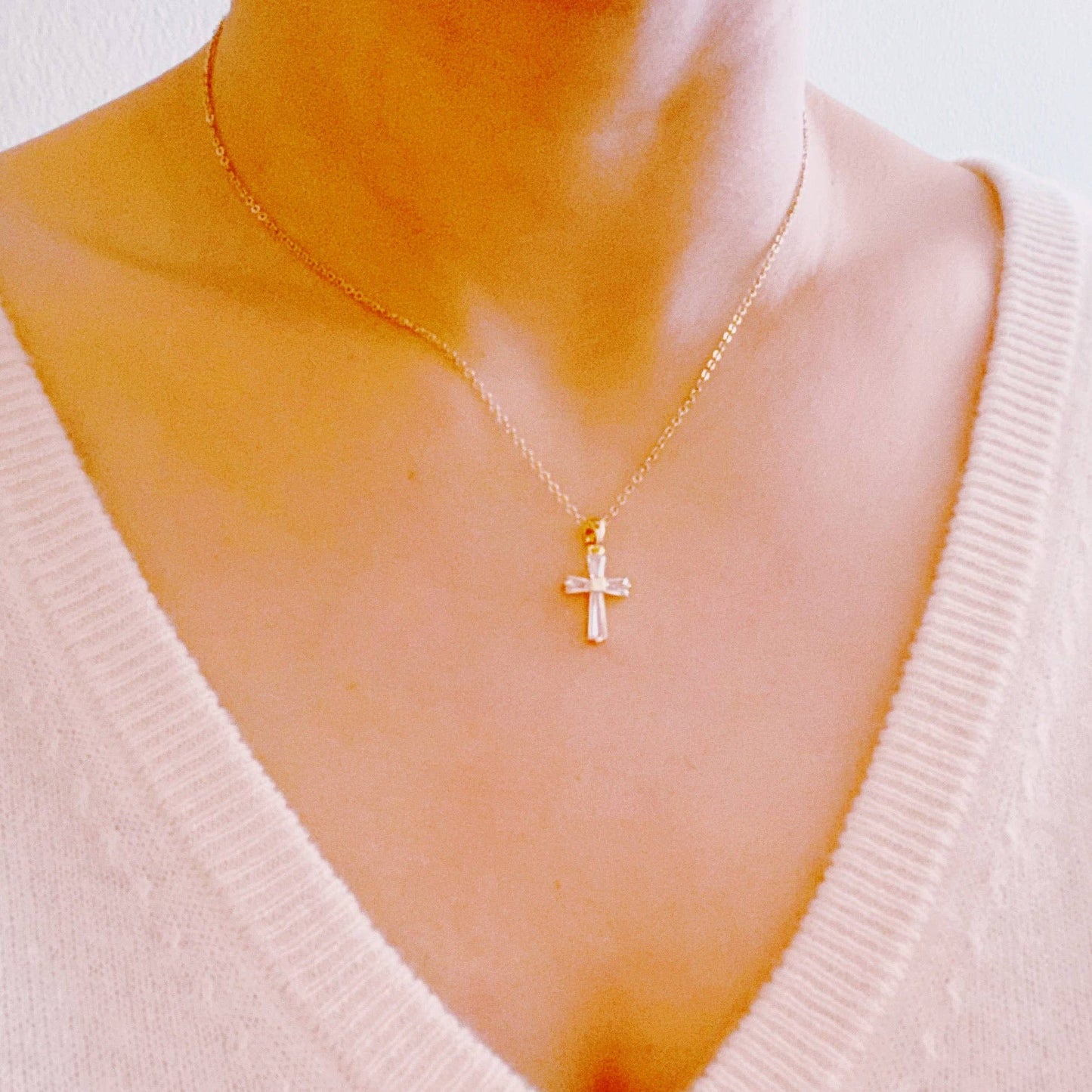 Cross Necklace Crystal