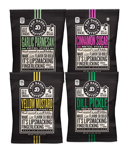 Pop Daddy Pretzels -mini pack 1.5oz 4 flavors