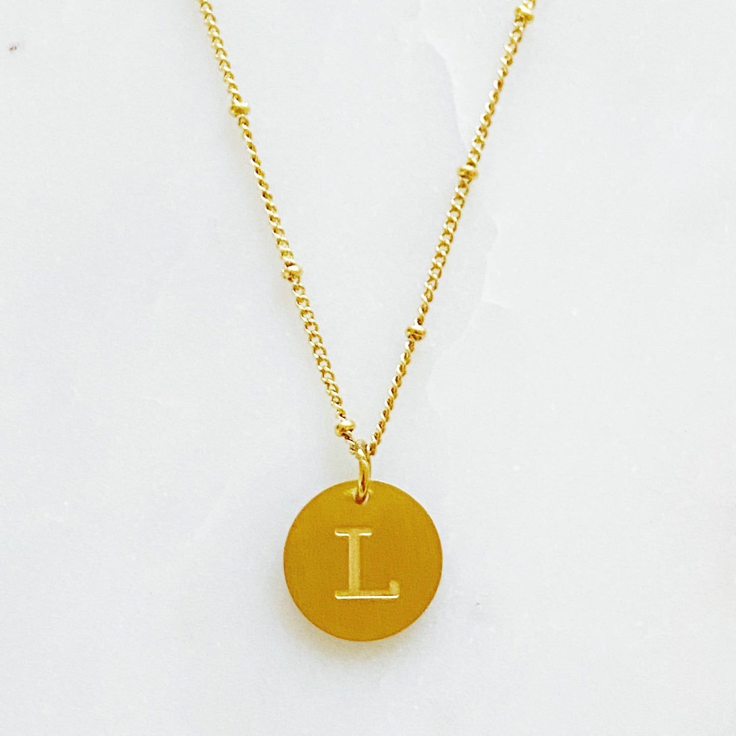 Gold Charm Initial Necklace