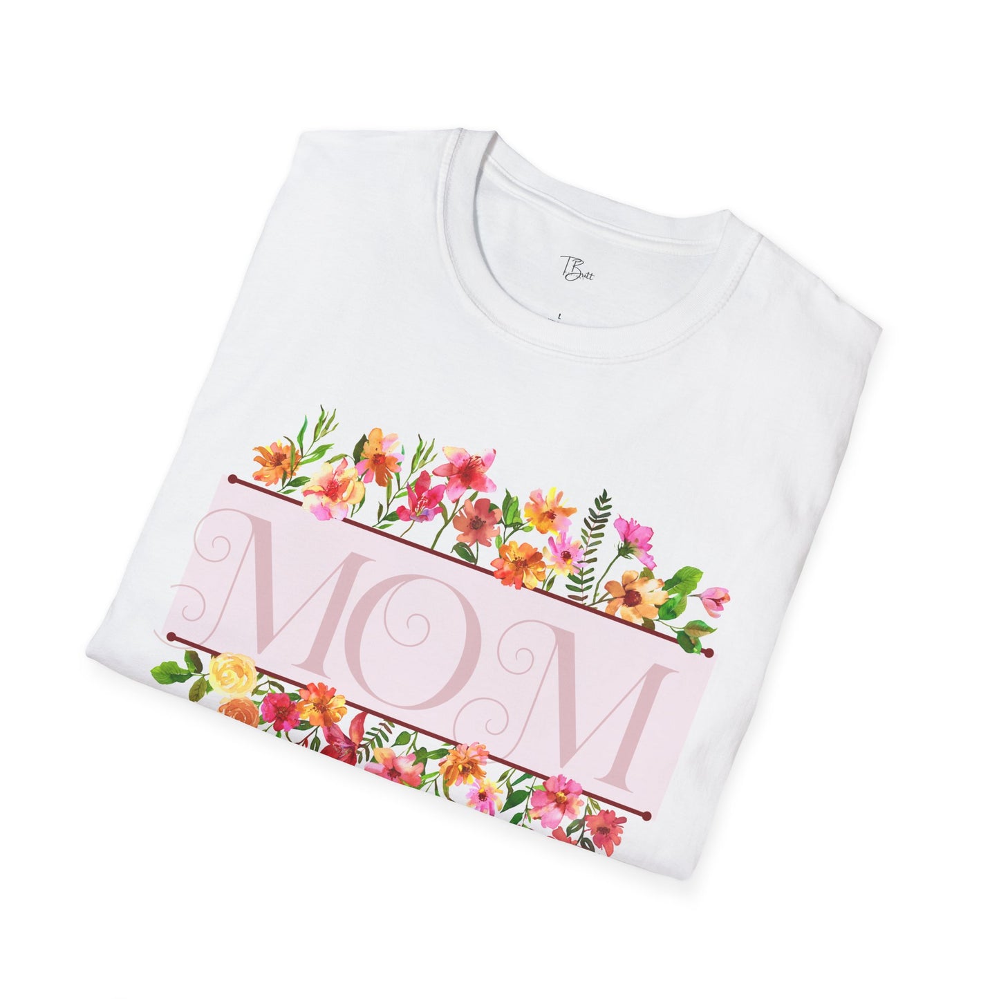 Floral 'Mom' Unisex Softstyle T-Shirt - Perfect Gift for Mother's Day