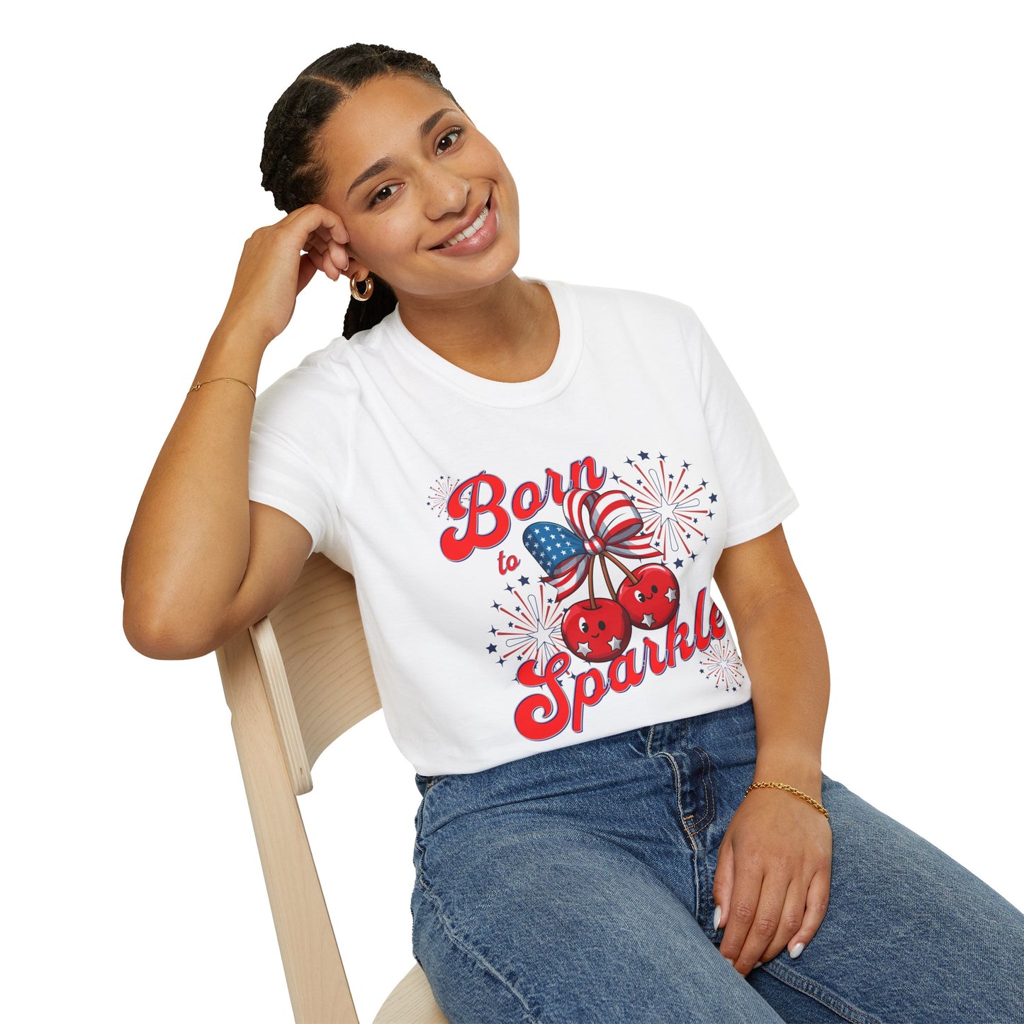 Born to Sparkle T-Shirt, Unisex Patriotic Tee, Festive Fourth of July Top, Summer Celebration Shirt, Fireworks Graphic T-Shirt