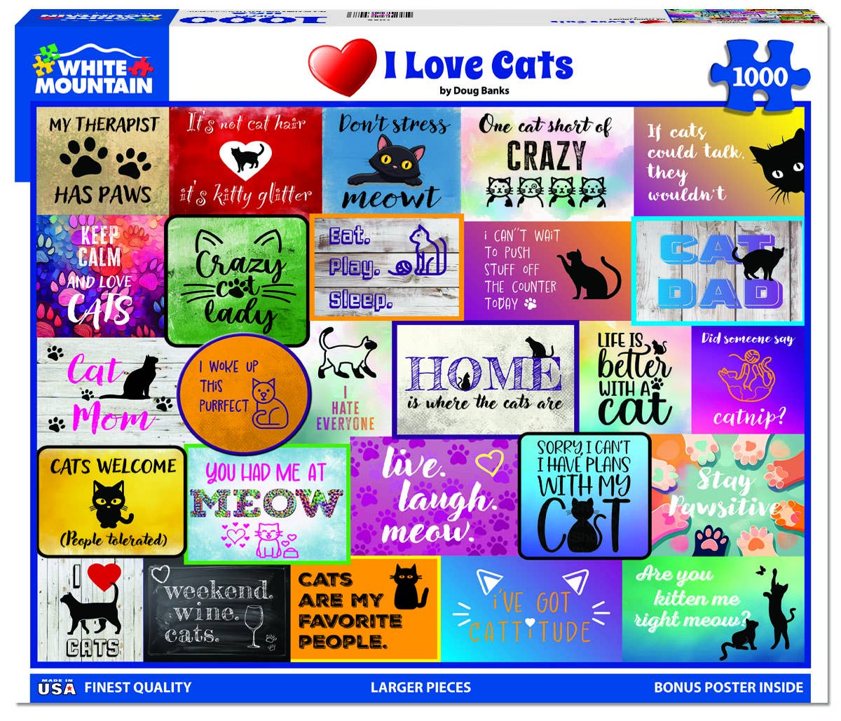 I Love Cats (1985pz) - 1000 Piece Jigsaw Puzzle