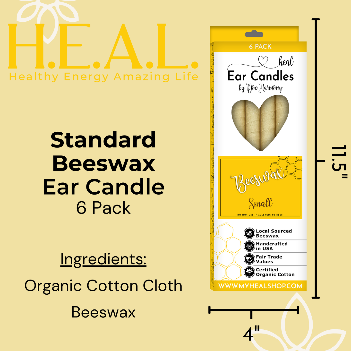 Unscented Beeswax Ear Candles by Doc Harmony
