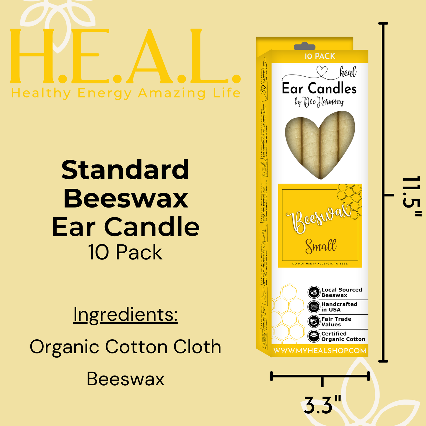 Unscented Beeswax Ear Candles by Doc Harmony