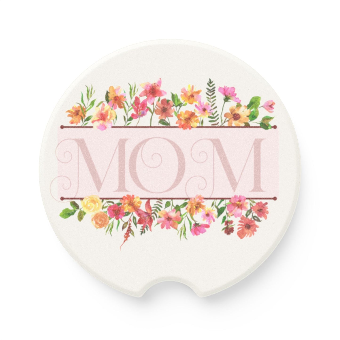 Floral Mom Soapstone Car Coaster - Perfect Gift for Mother's Day