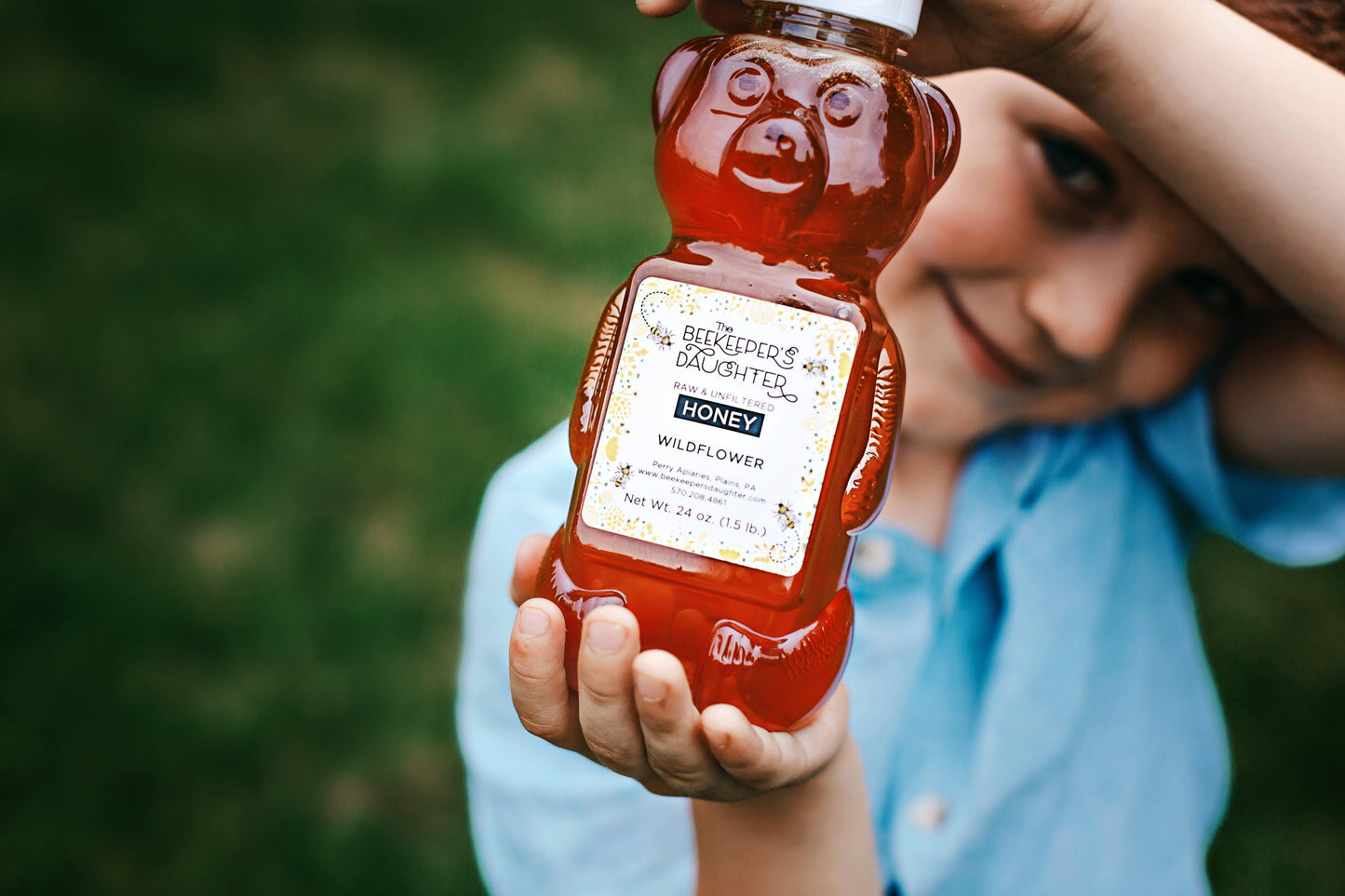 24oz. Honey Bear - Raw Wildflower Honey