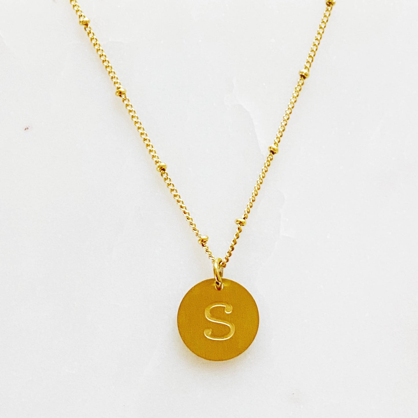 Gold Charm Initial Necklace