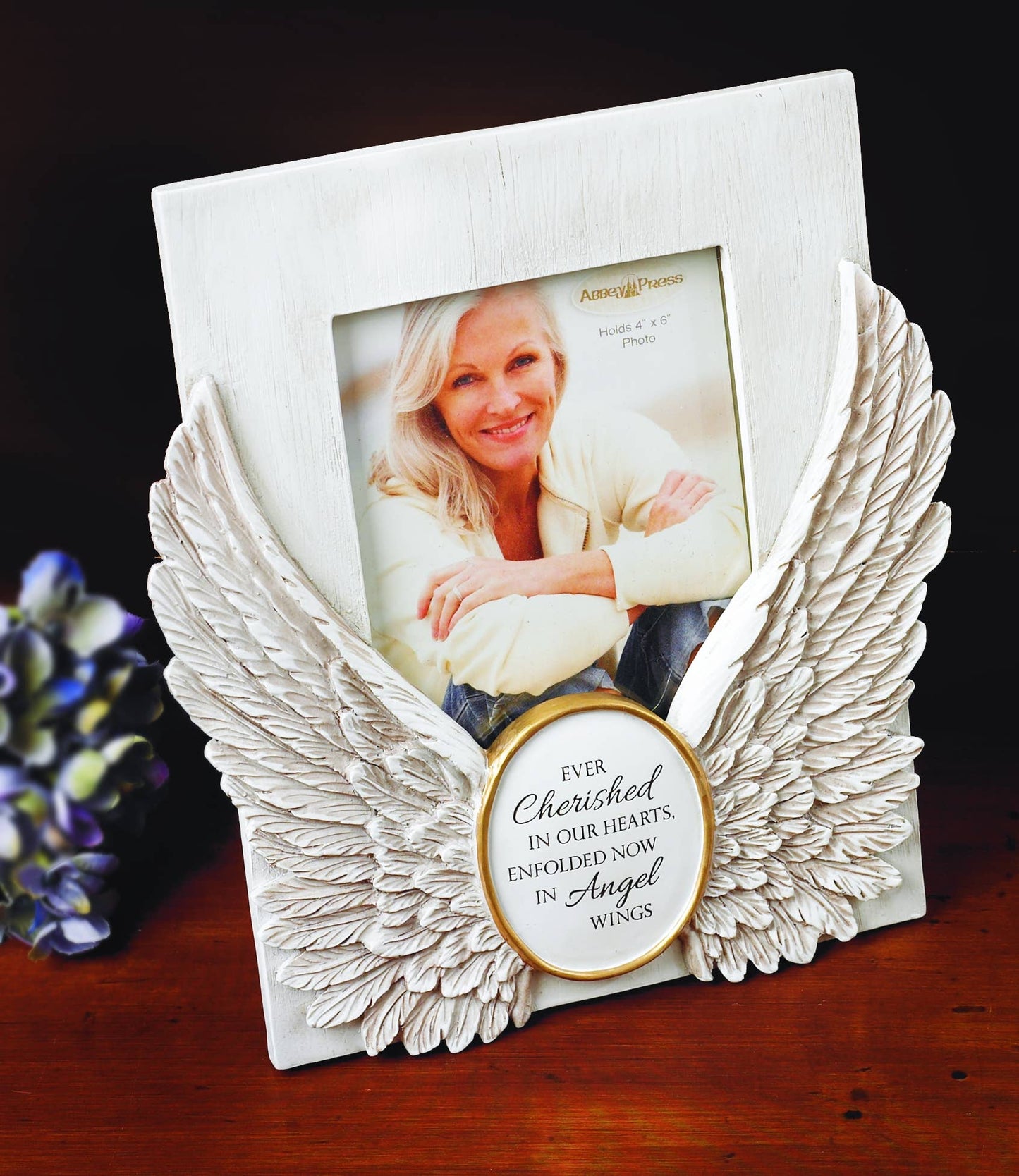 Memorial Frame – Angel Wings “Ever Cherished in Our Hearts” (4x6)