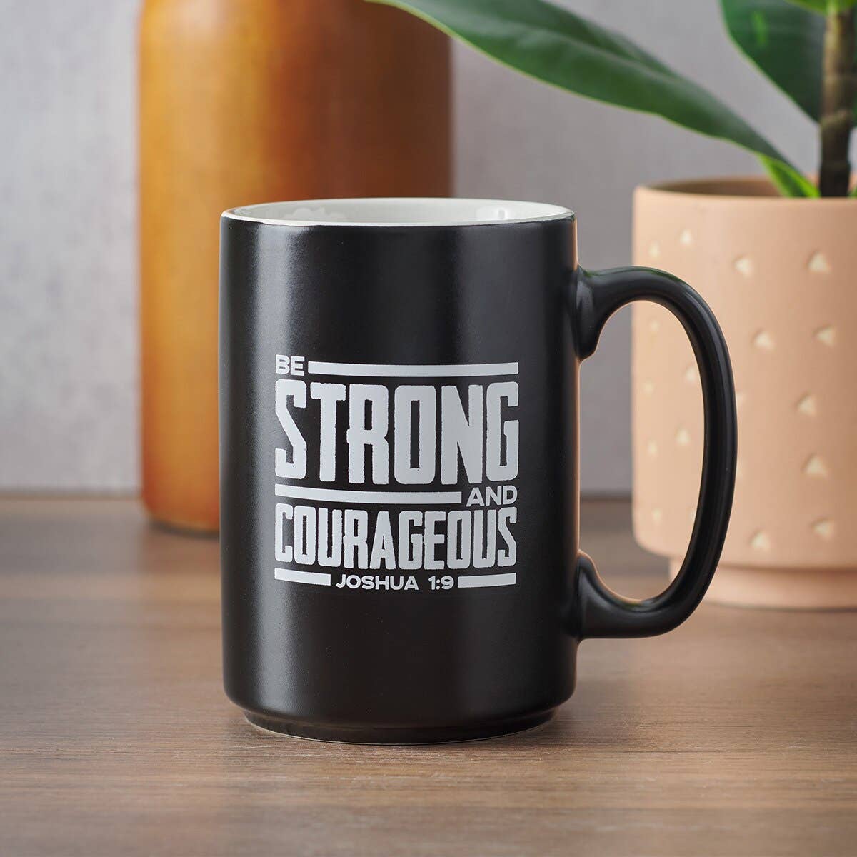 Mug Black Be Strong and Courageous Josh. 1:9