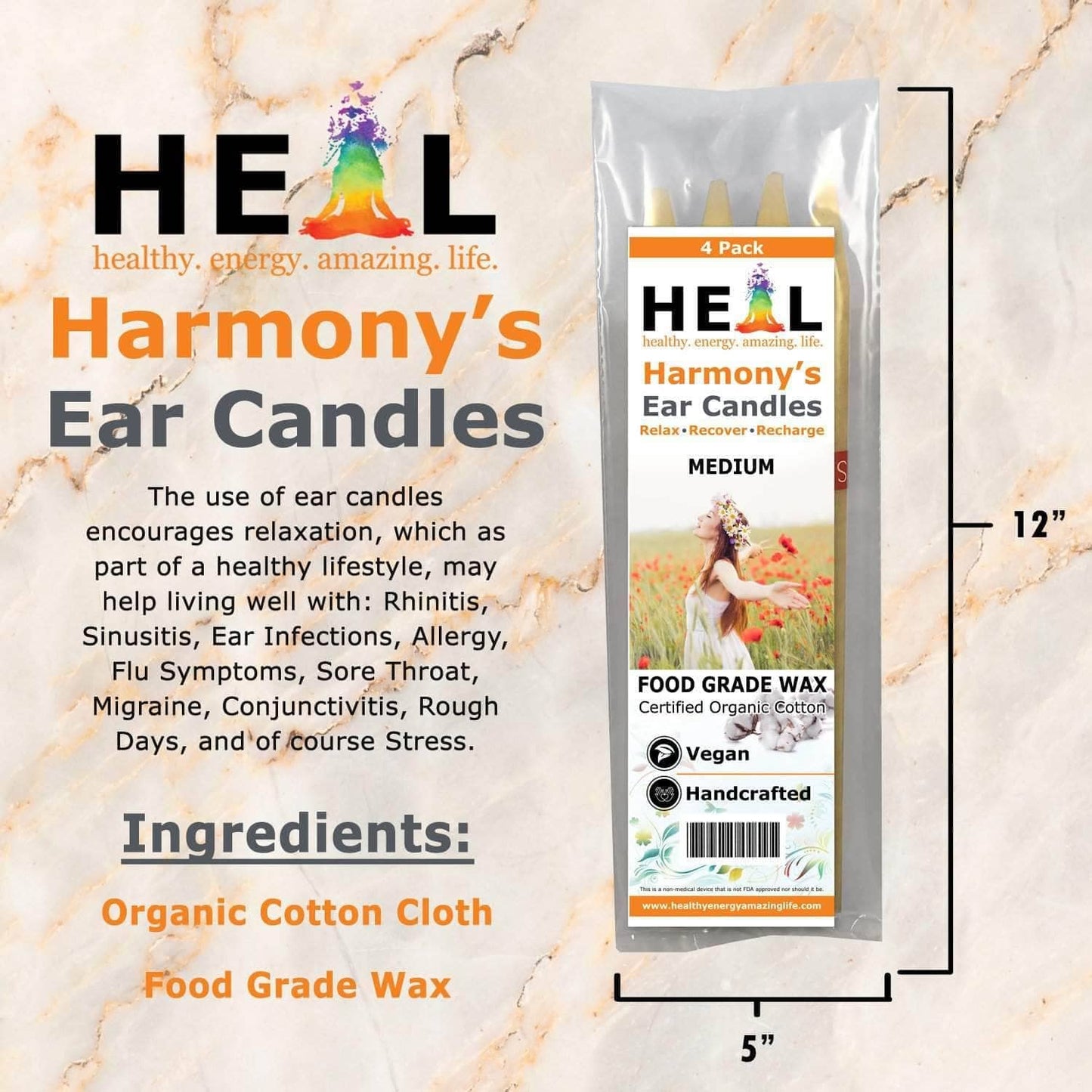Medium Ear Candles by Doc Harmony: 2-Pack