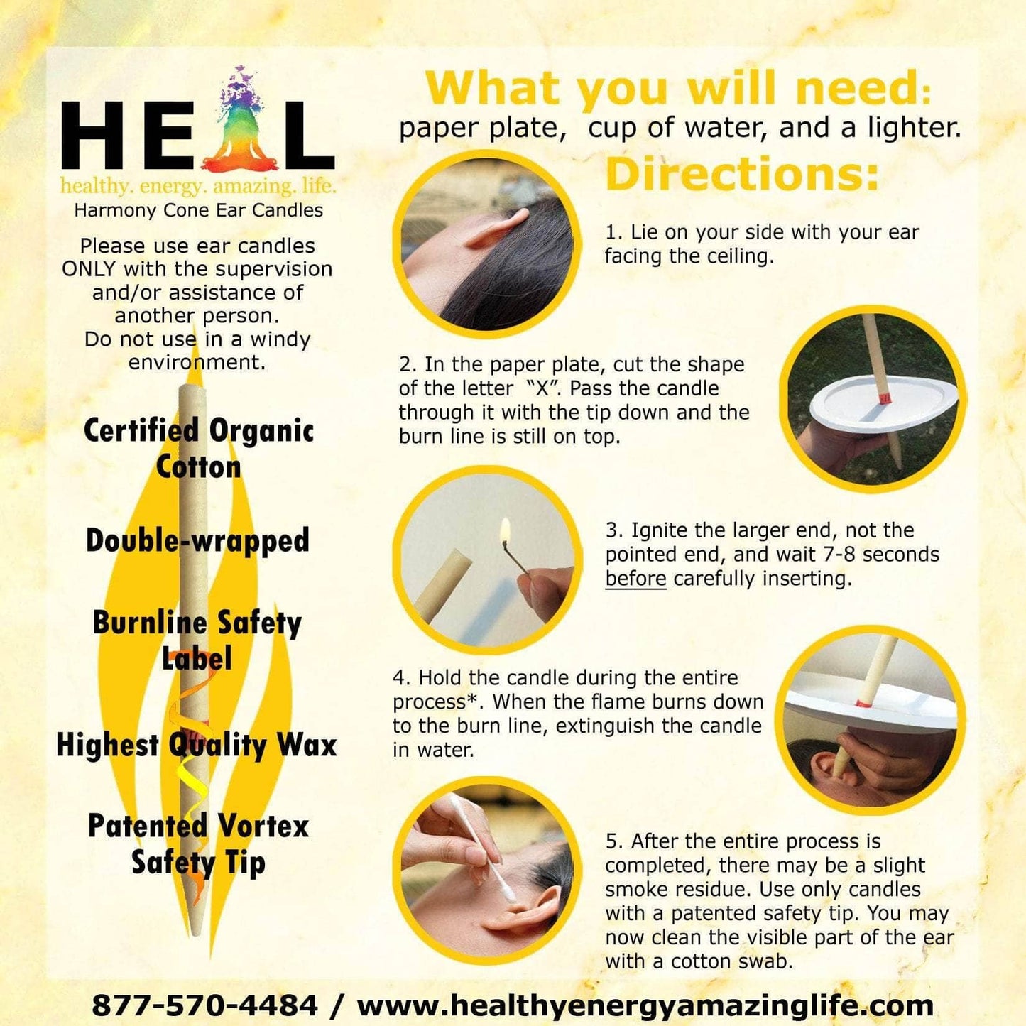 Lavender, Spearmint & Peppermint Beeswax Ear Candl