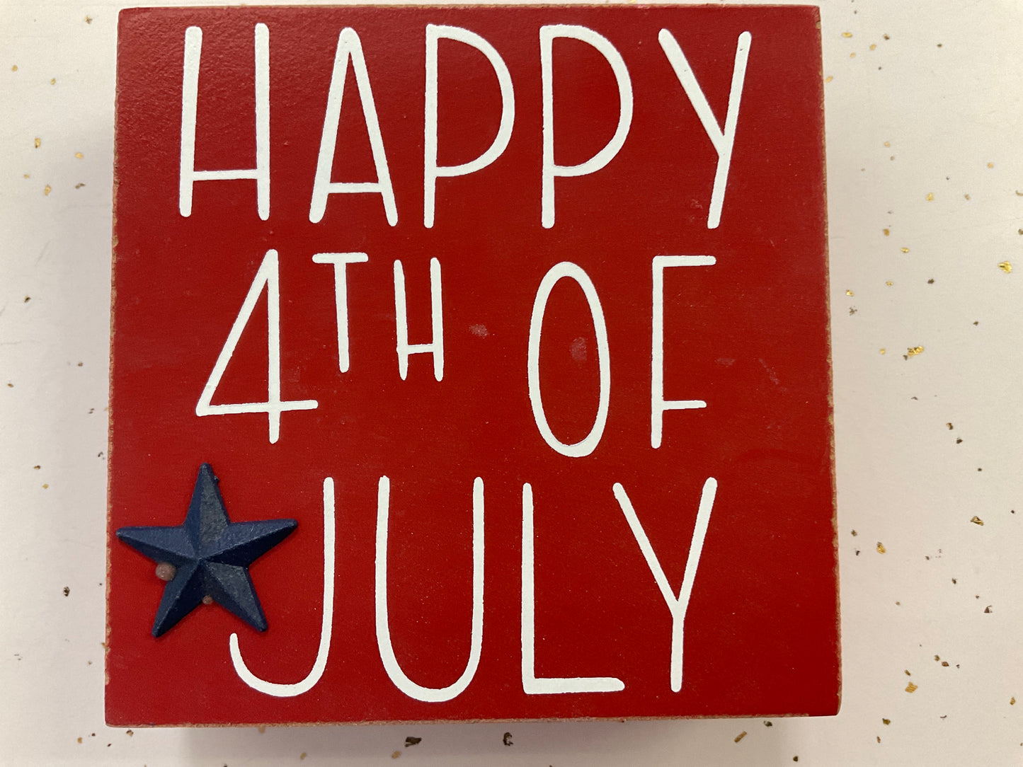 Americana Design 3.94" Wood Block – Assorted Patriotic Sayings