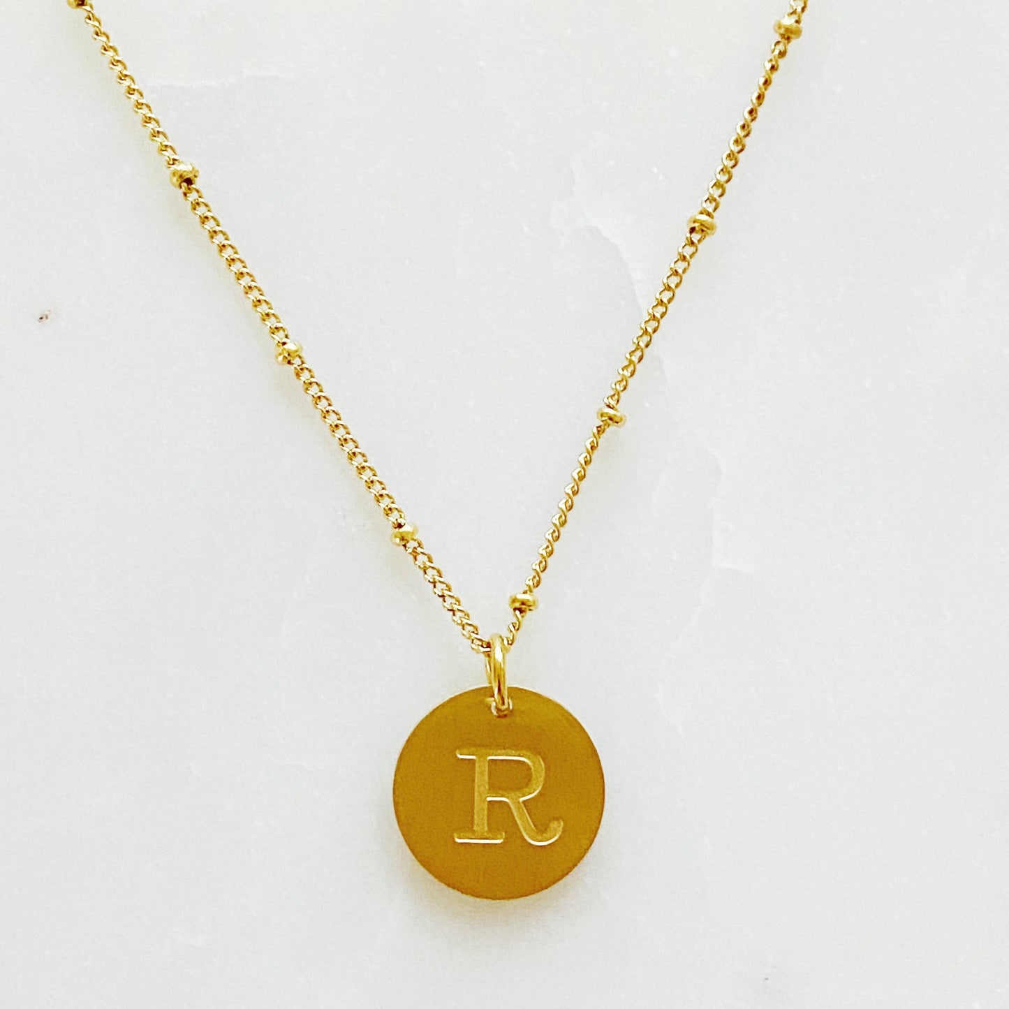Gold Charm Initial Necklace