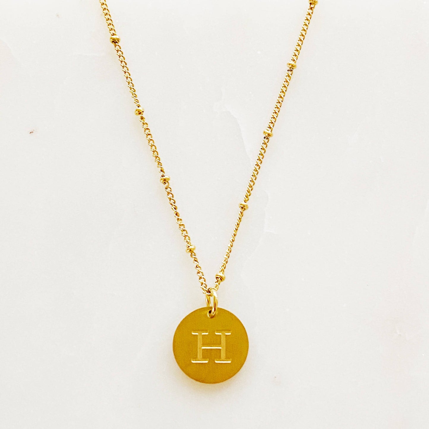 Gold Charm Initial Necklace