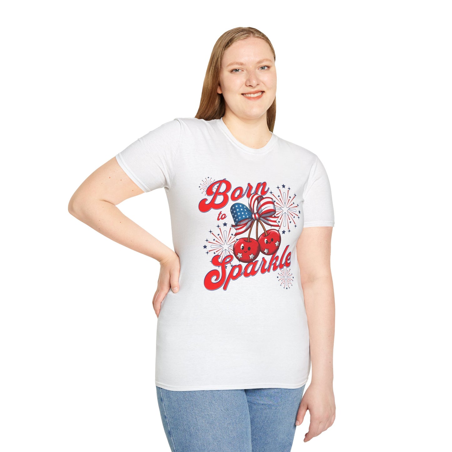Born to Sparkle T-Shirt, Unisex Patriotic Tee, Festive Fourth of July Top, Summer Celebration Shirt, Fireworks Graphic T-Shirt