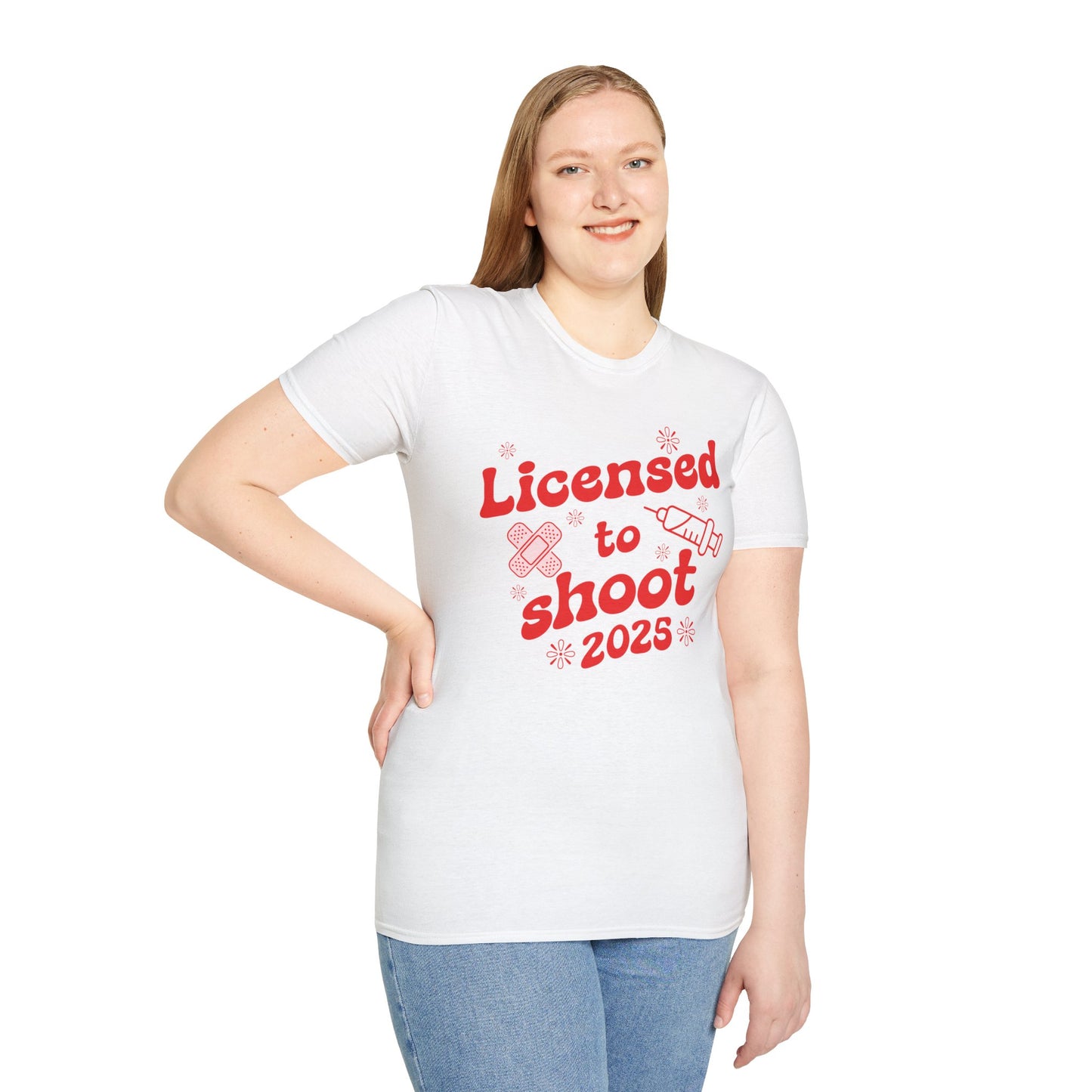 Licensed to Shoot 2025 Unisex Softstyle T-Shirt - Fun Casual Wear for Nurse Graduates
