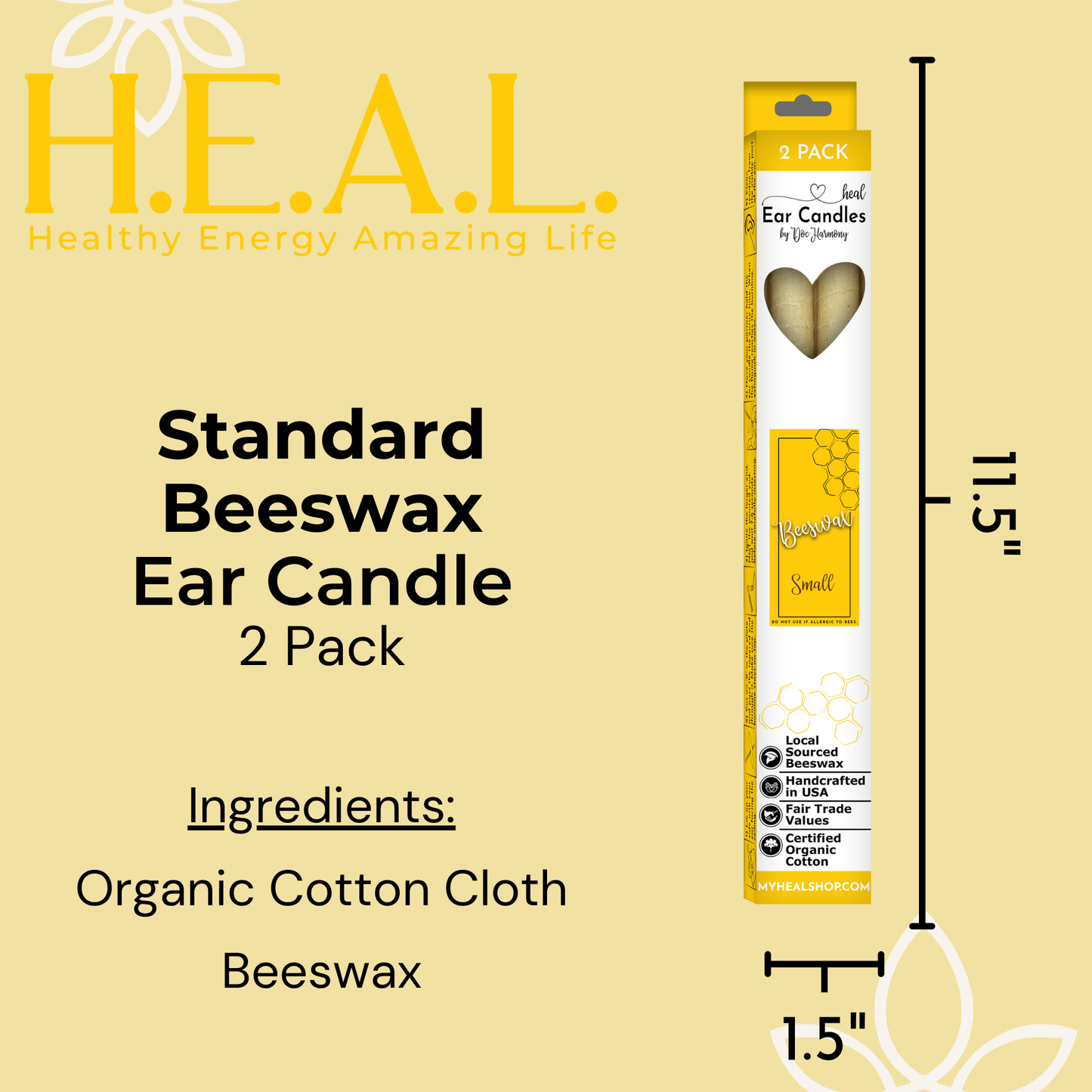 Unscented Beeswax Ear Candles by Doc Harmony