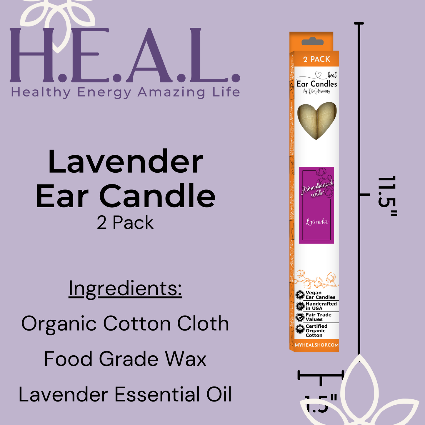 Lavender Ear Candles by Doc Harmony