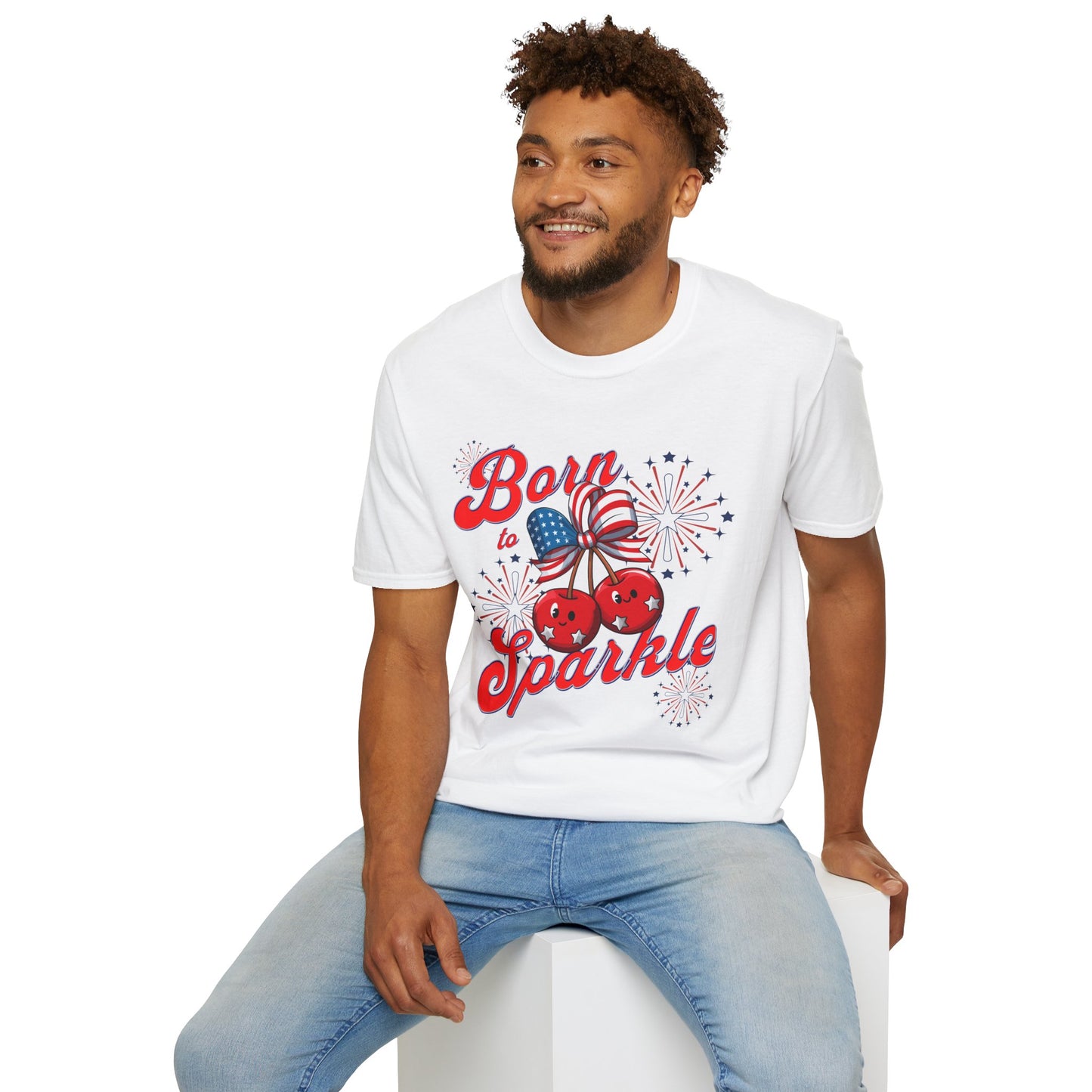 Born to Sparkle T-Shirt, Unisex Patriotic Tee, Festive Fourth of July Top, Summer Celebration Shirt, Fireworks Graphic T-Shirt