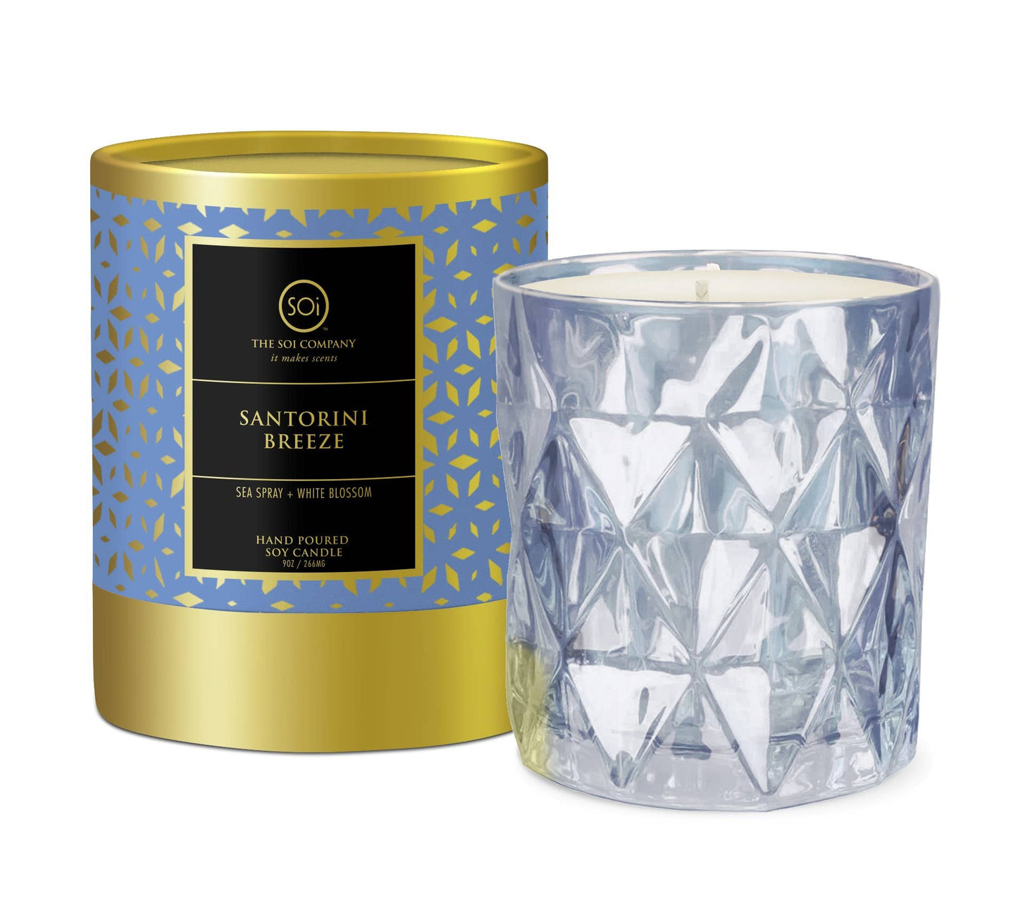 Santorini Breeze Shimmer 9oz Box Candle