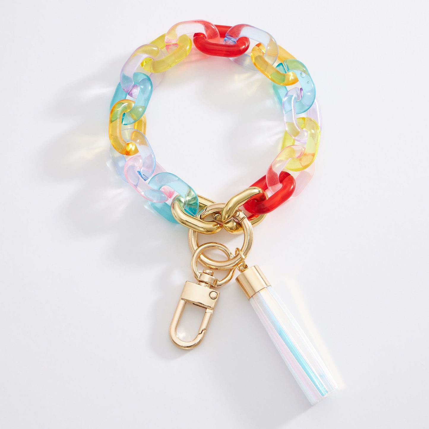 Multi Colored Resin Chain Links Keychains