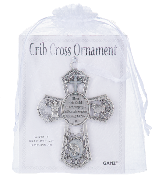 Crib Cross Silver with white