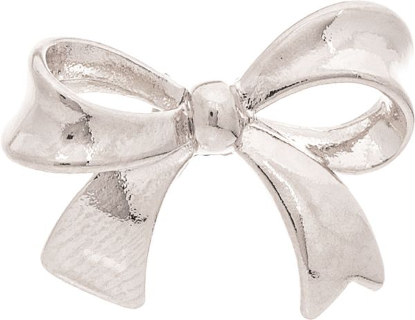 Silver 14K Plated Ribbon Bow Post Earrings
