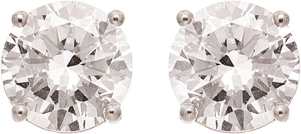 Silver 7mm Cubic Zirconia Hypoallergenic Plated Post Earring