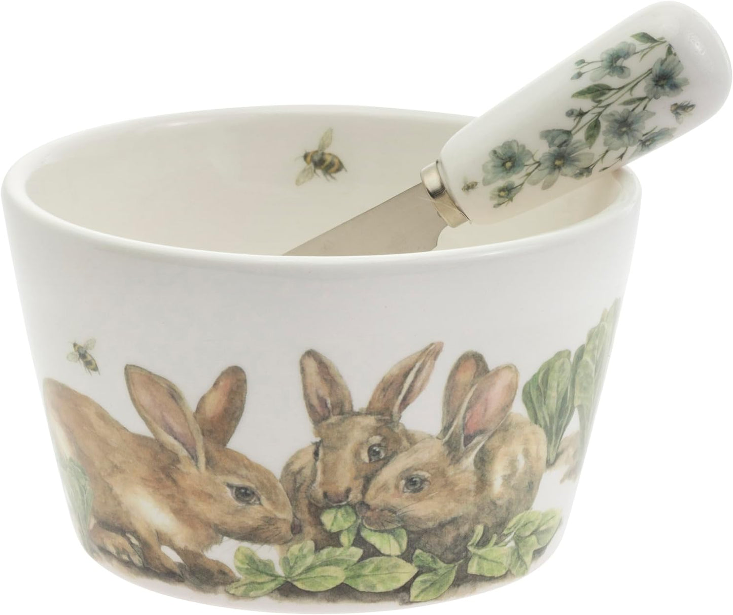 Garden Rabbits Bowl & Spreader Set