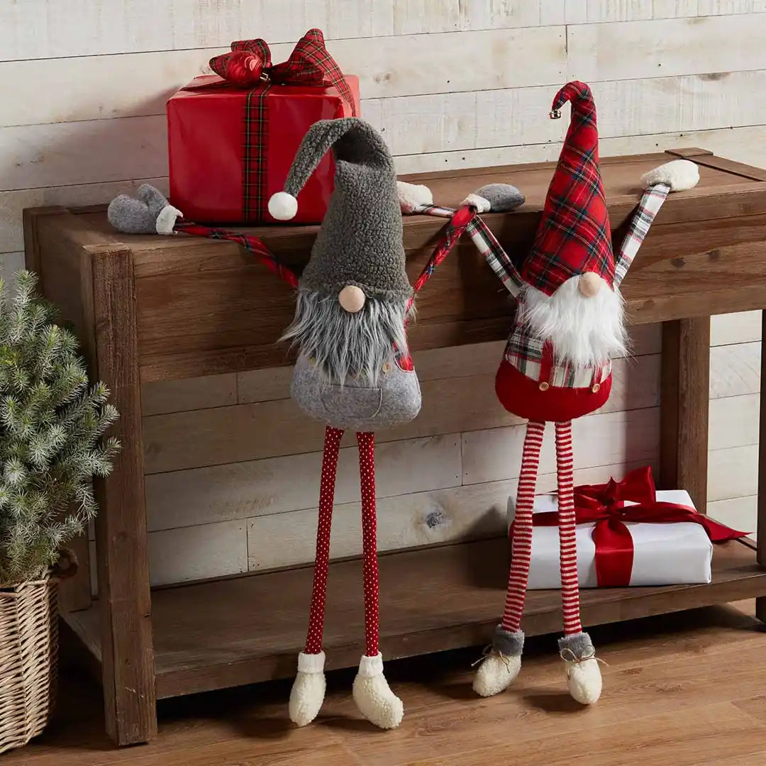 Tartan & Gray Large Dangle Arm Gnomes