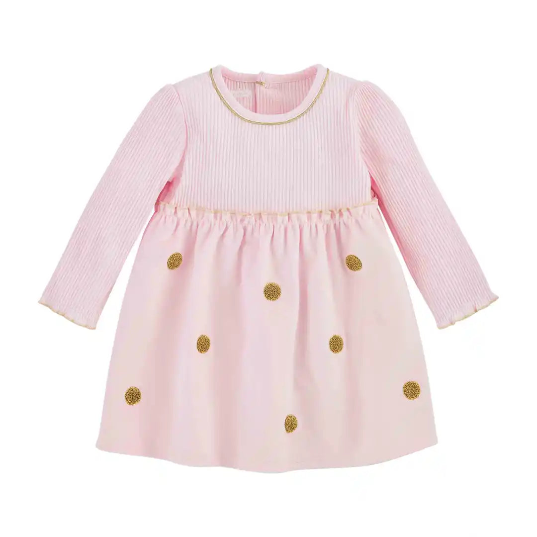 Gold Boucle Dot Dress