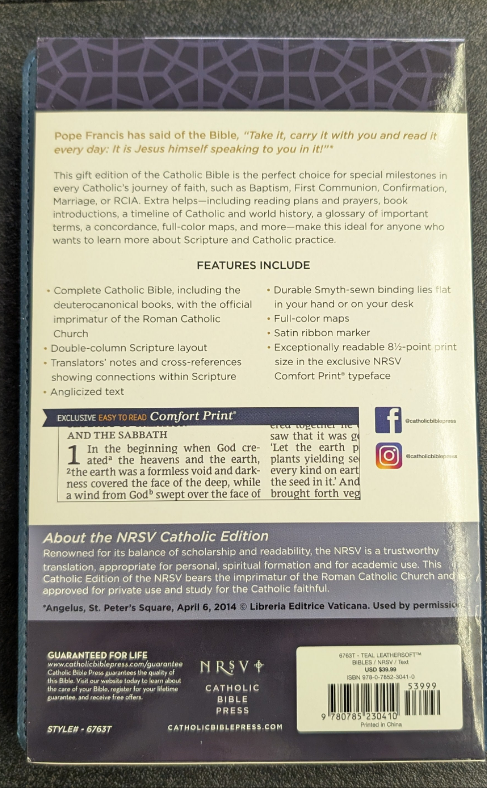 NRSV Catholic Bible Leathersoft