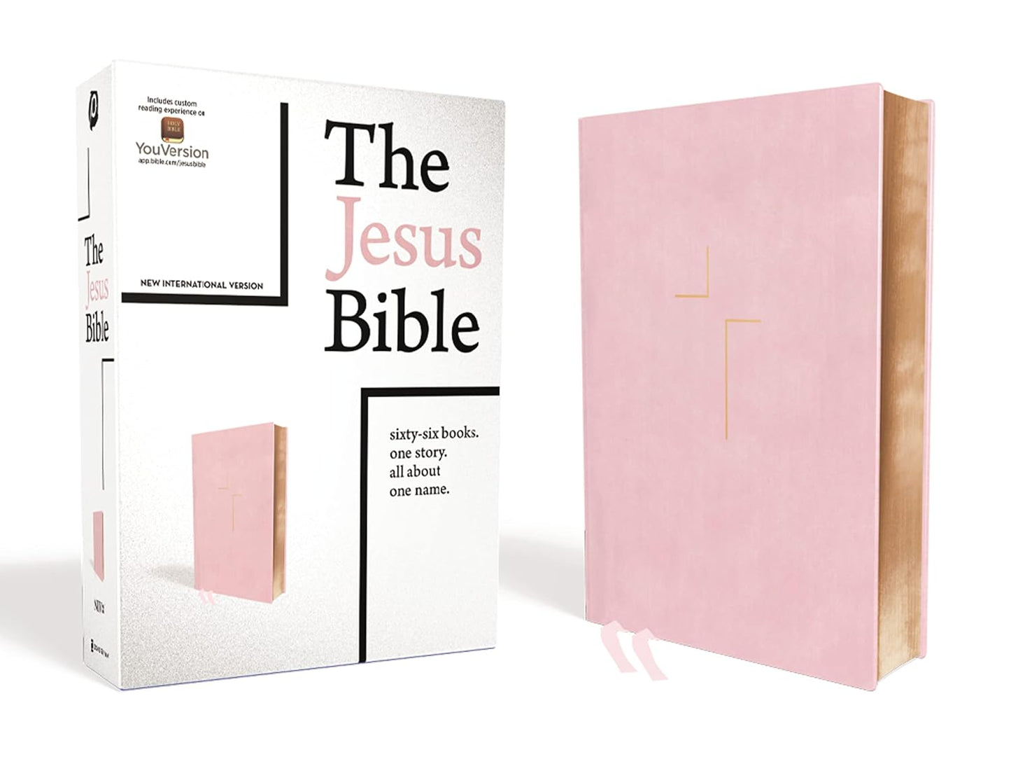 The Jesus Bible - NIV- Blush Pink Leathersoft over Board