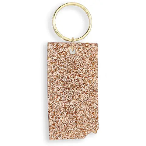 Glitter Keychain - Gold Glitter Kansas