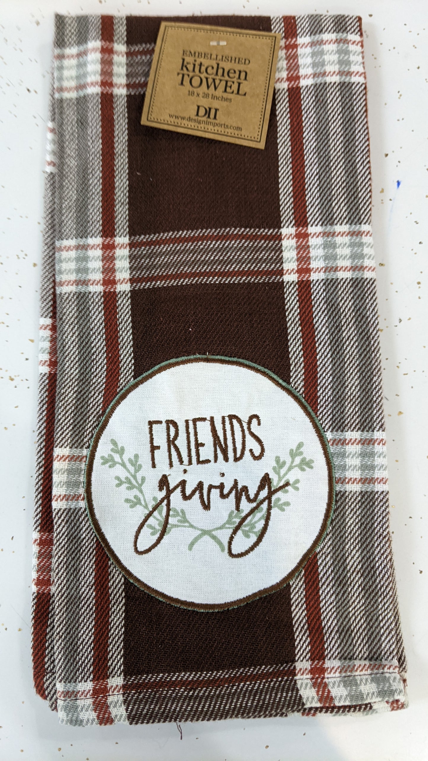 Friends Giving Embellished Dishtowel
