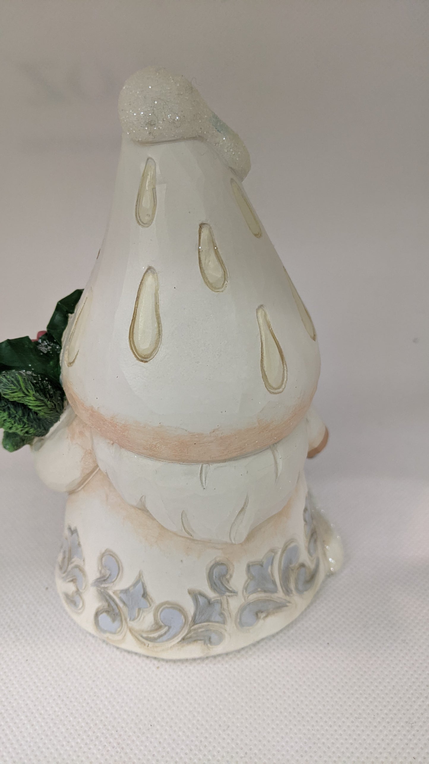 Jim Shore White Woodland Gnome with Mushroom Hat