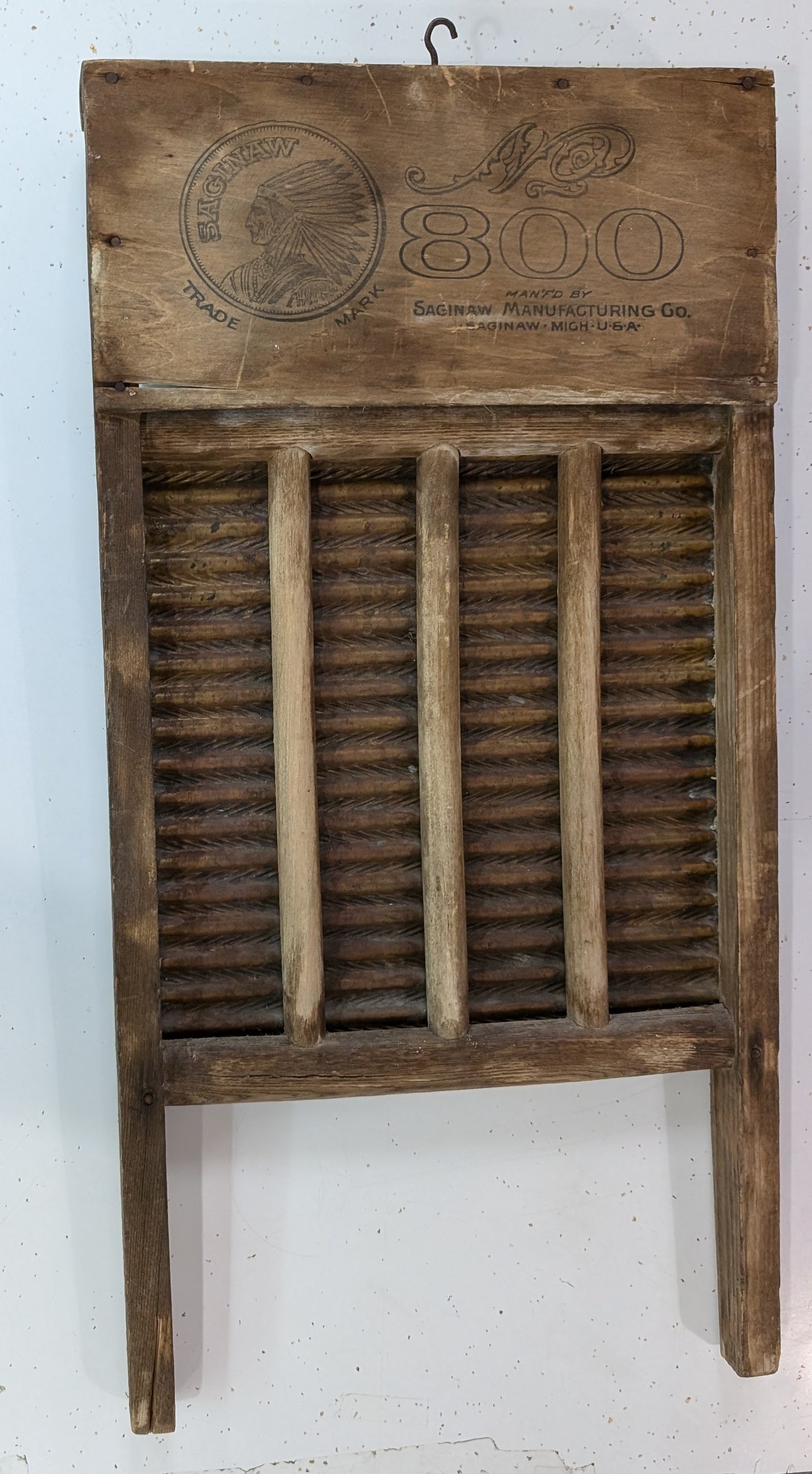 1900s Brass King Washboard #800 by Saginaw Manufacturing