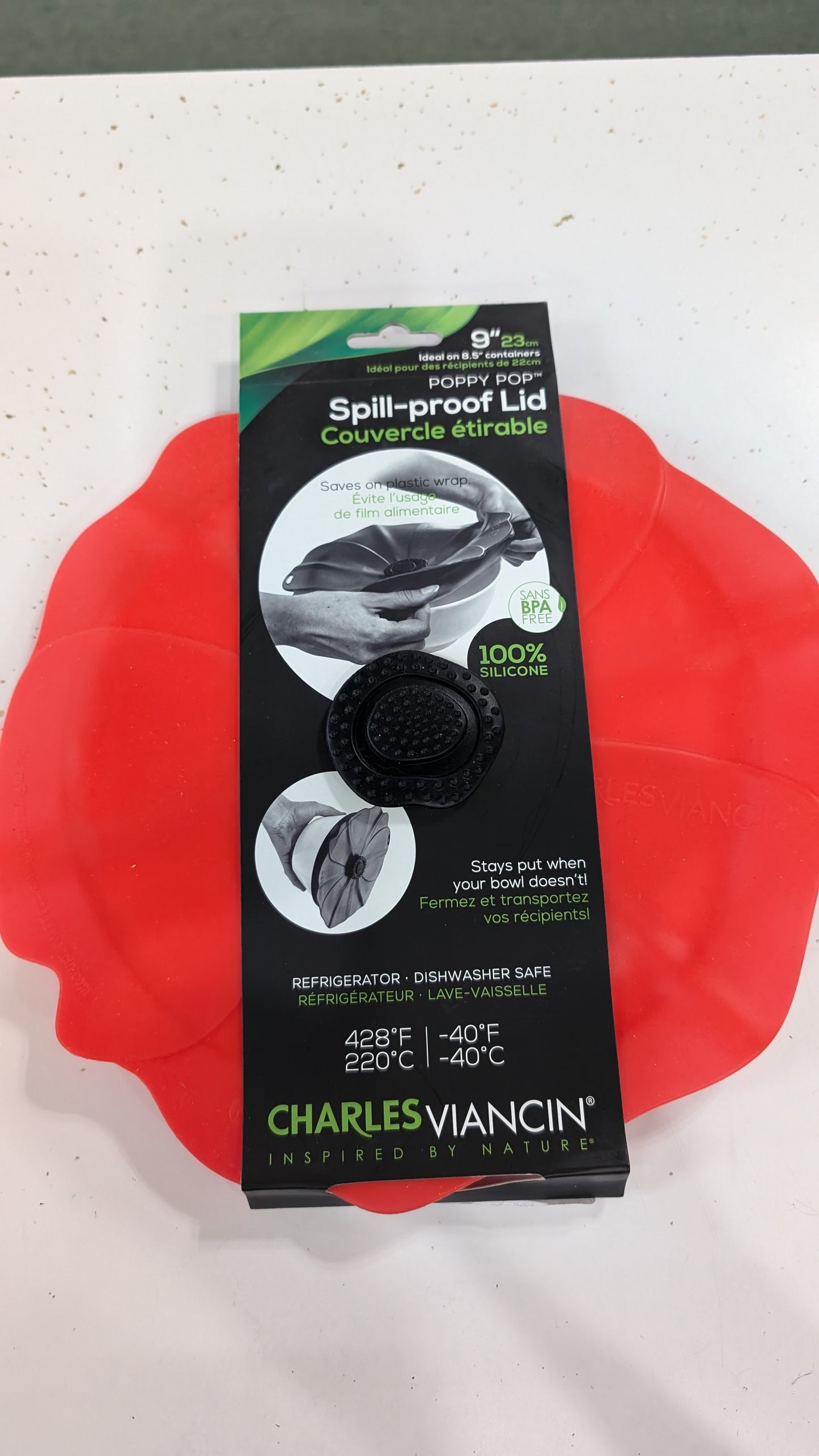 Charles Viancin Spill-Proof Lid - Poppy 9"