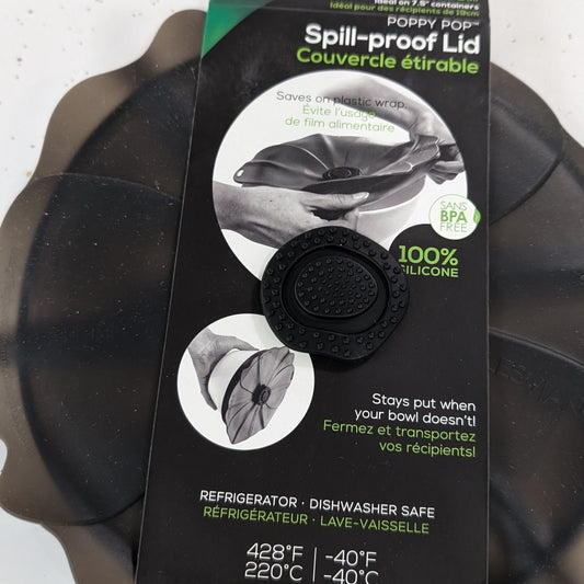 Charles Viancin 8" Spill Proof Lid - Poppy Pop Black