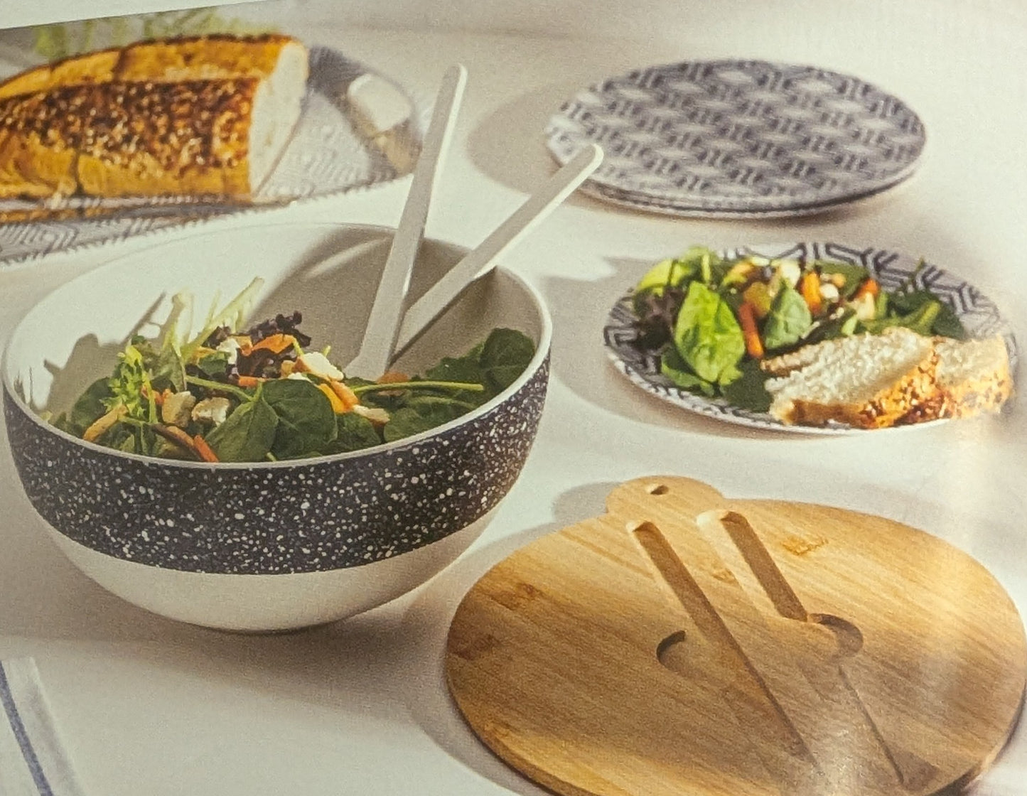 Bamboo Fiber Salad Bowl w/Bamboo Lid