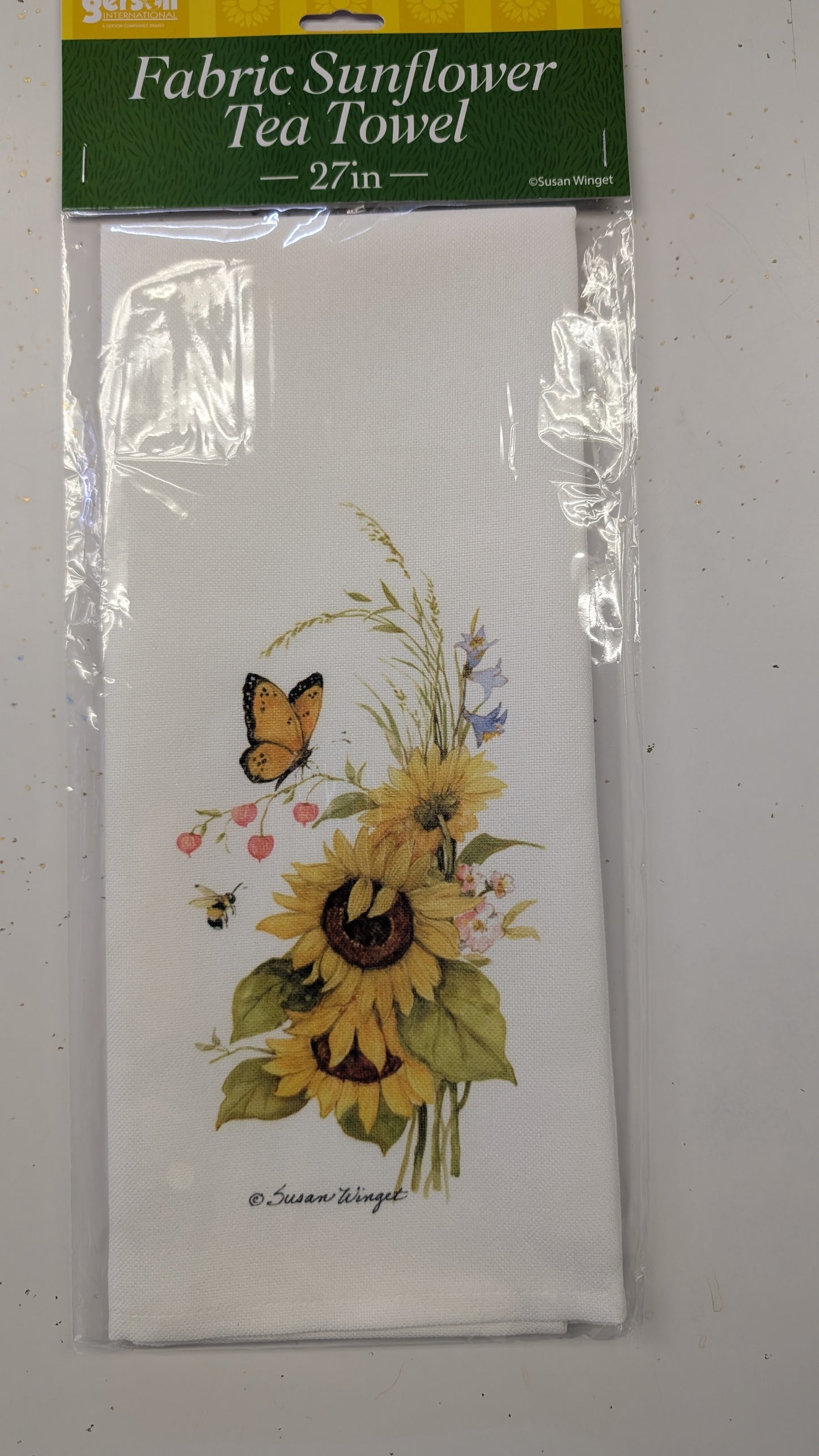 27" Fabric Sunflower Tea Towel