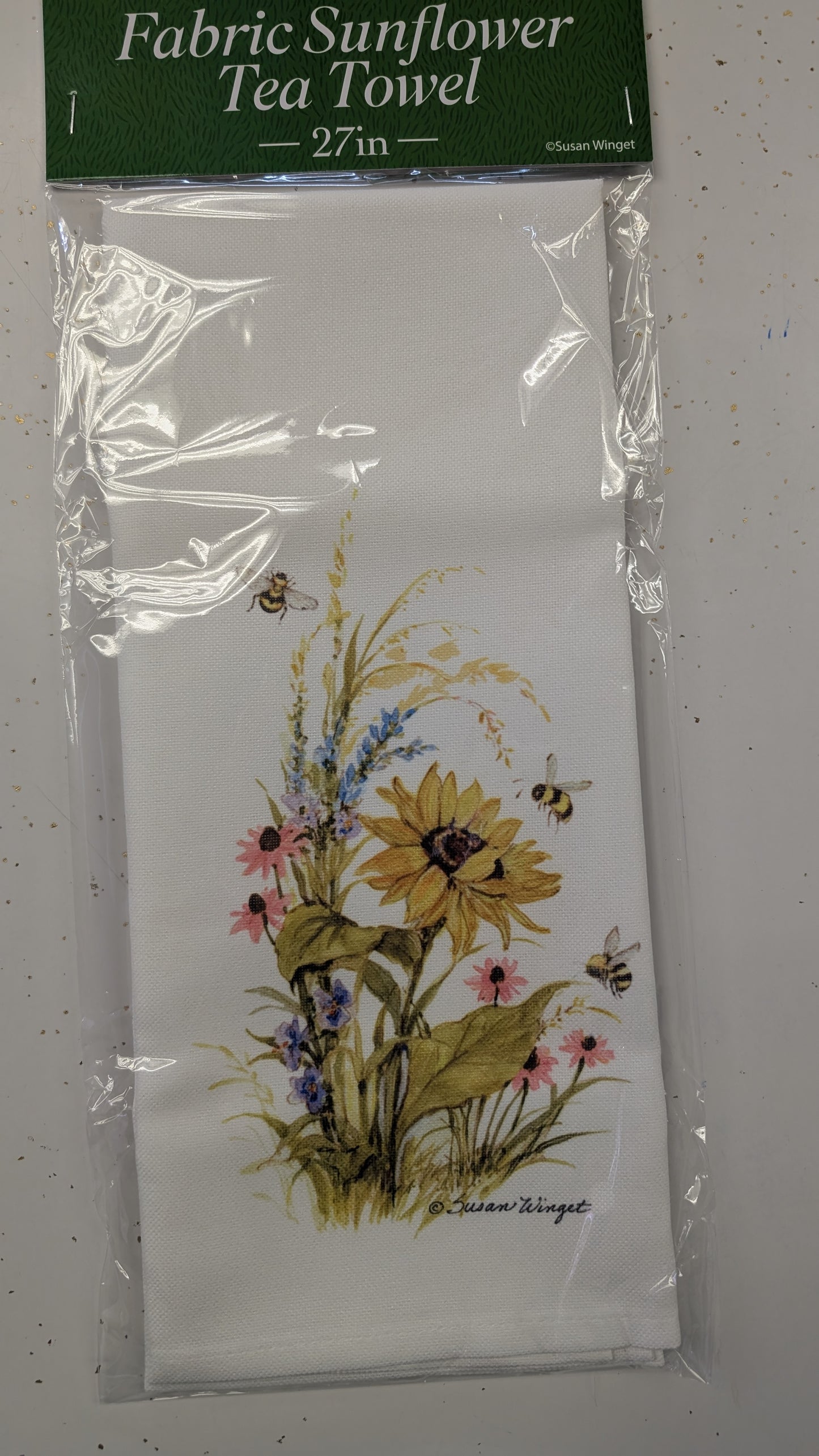 27" Fabric Sunflower Tea Towel