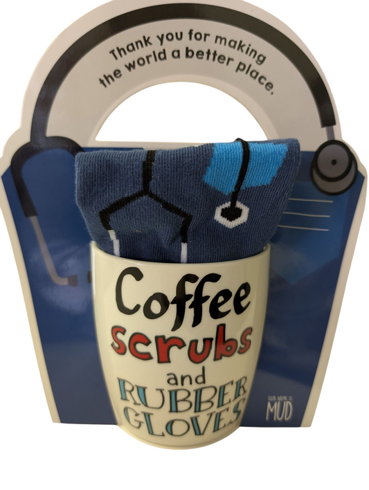 Coffee, Scrubs and Rubber Gloves Mug & Sock Set