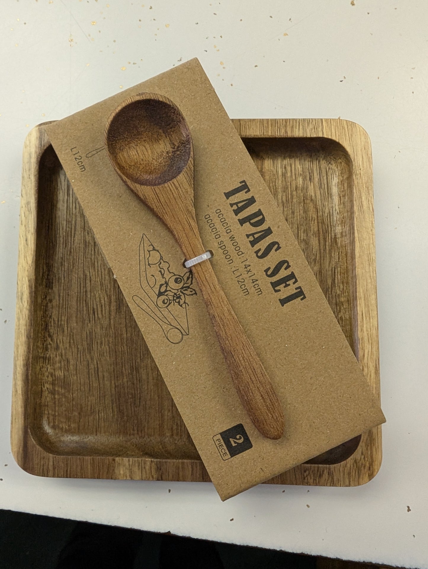 Square Acacia Wood Tapas Serving Set