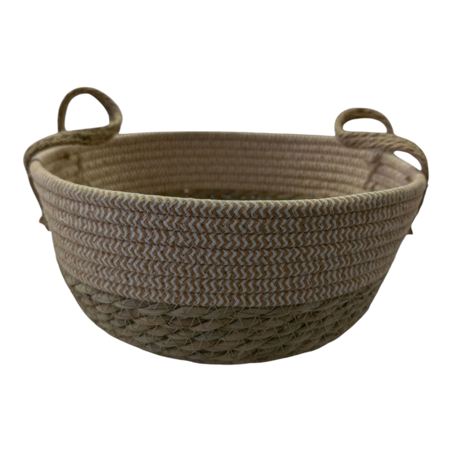 Cotton Rope & Grass Baskets w/Handles
