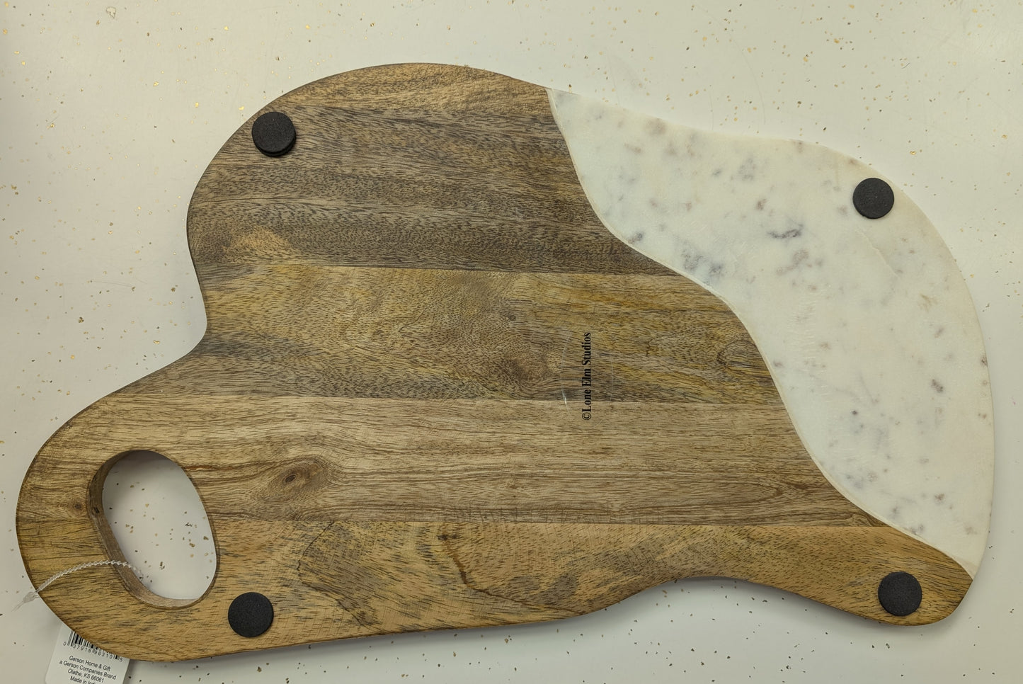Marble and Mango Engraved Wood Serving Board