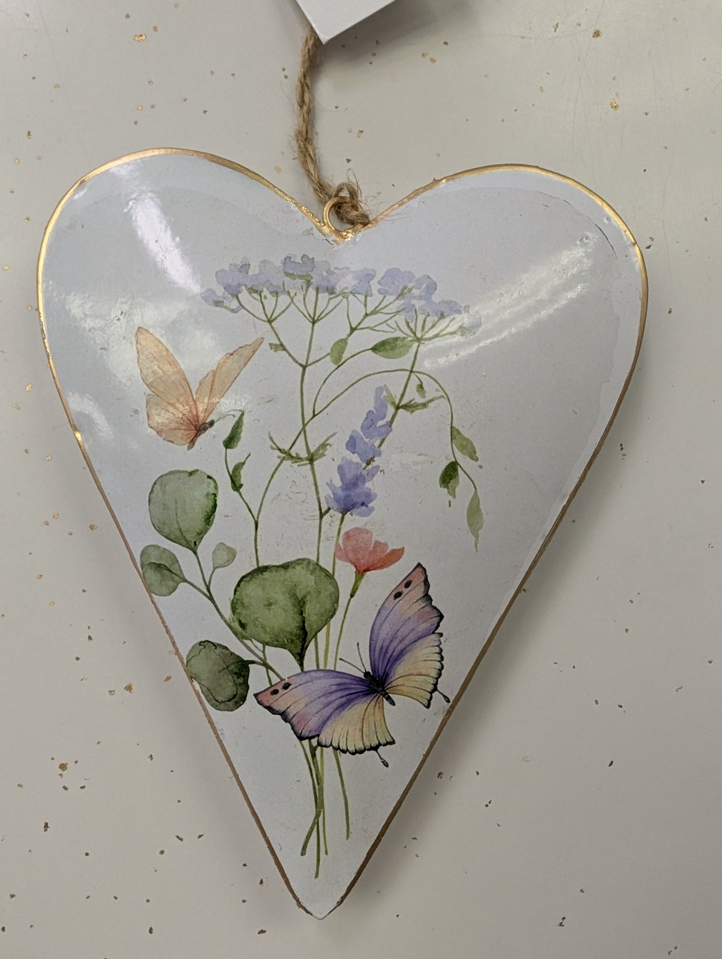 7" Metal Heart Spring and Summer Flower Ornament