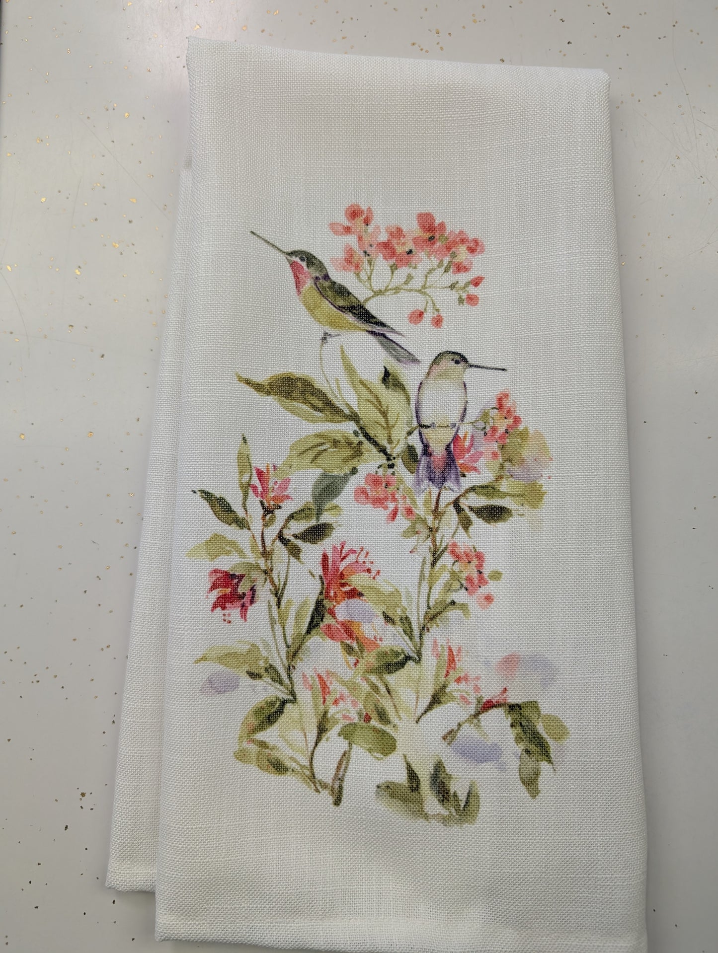 Hummingbirds and Florals Dishtowels