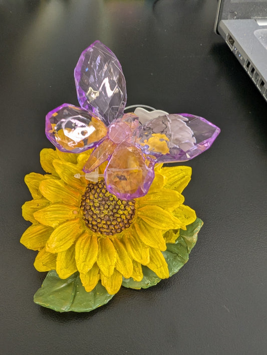 Crystal Expressions Butterfly on Sunflower/Daisy
