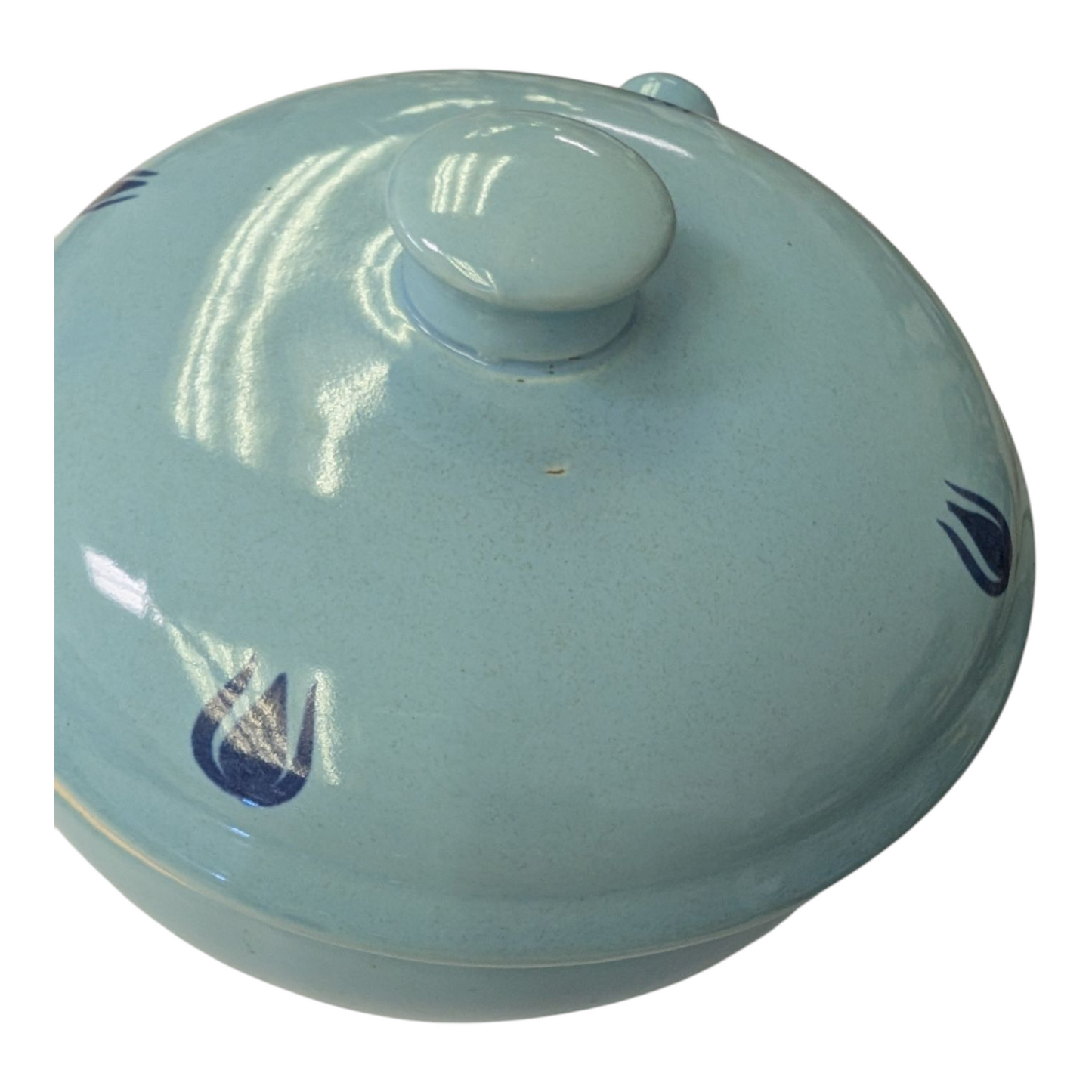 1950s Cronin Blue Tulip Soup/Casserole Crock